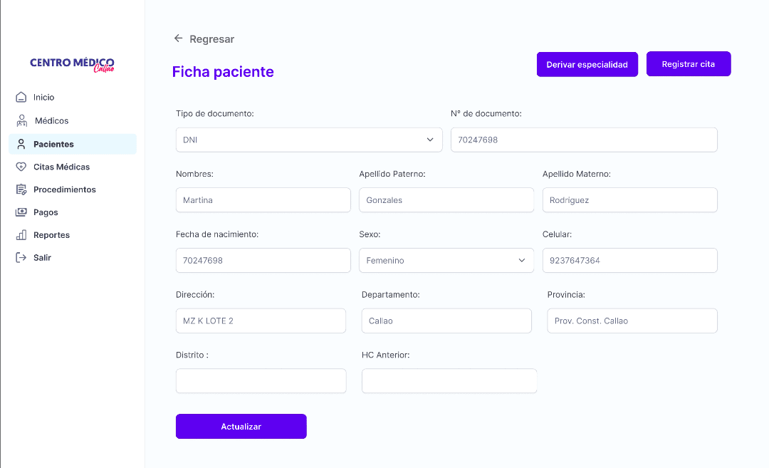 Centro Médico Callao ecosistema digital de salud