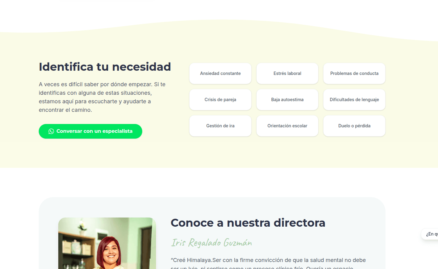 Himalaya Ser sitio web con CMS para clínica de psicología