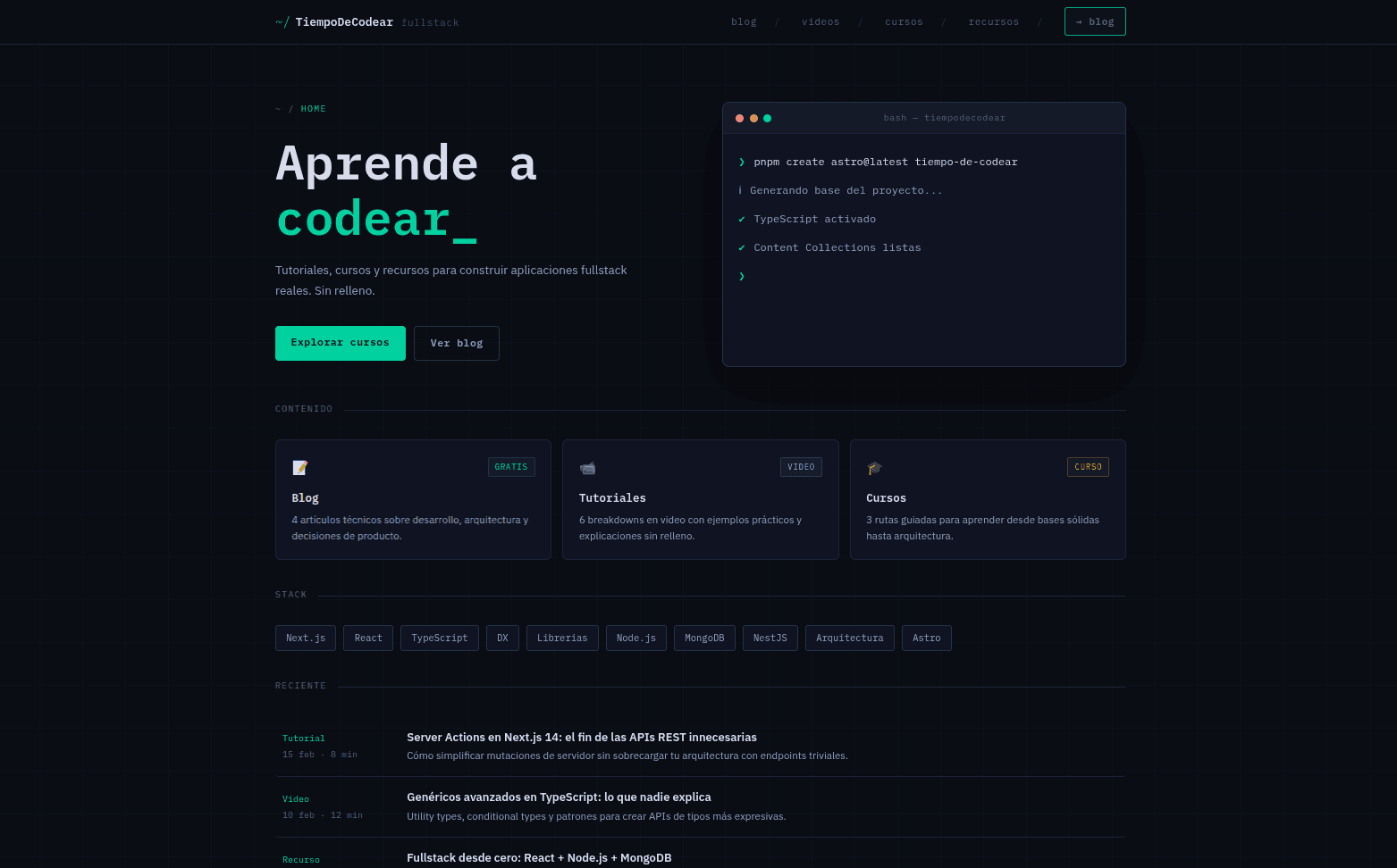 Tiempodecodear.com: Blog de Programación y Buenas Prácticas