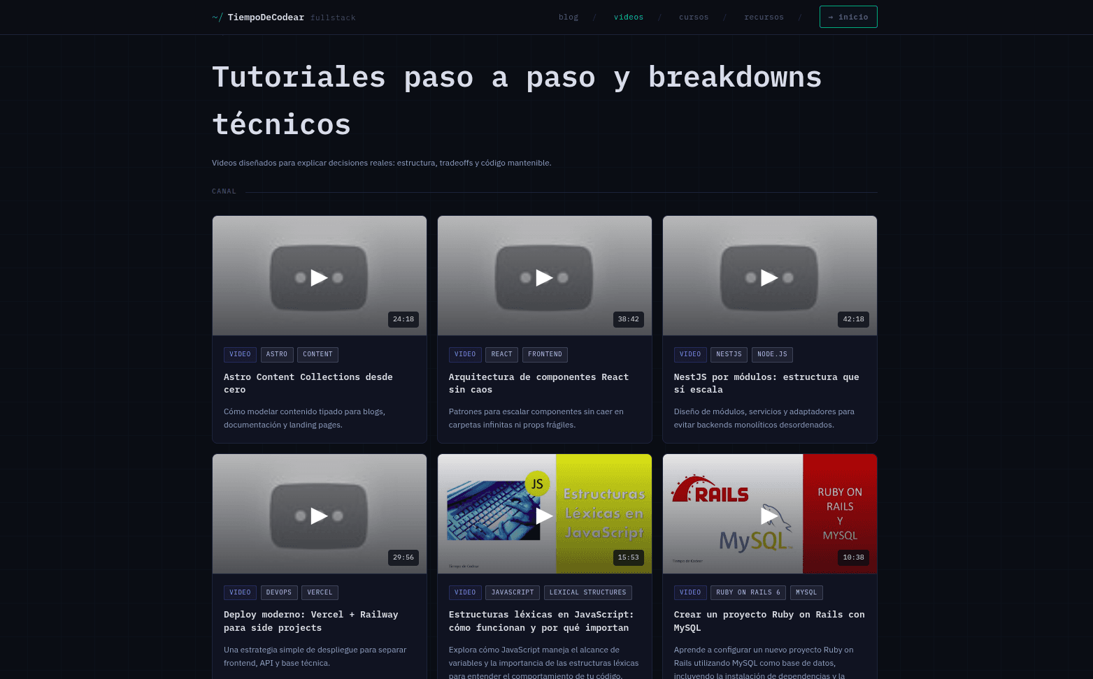 Tiempodecodear blog de programación
